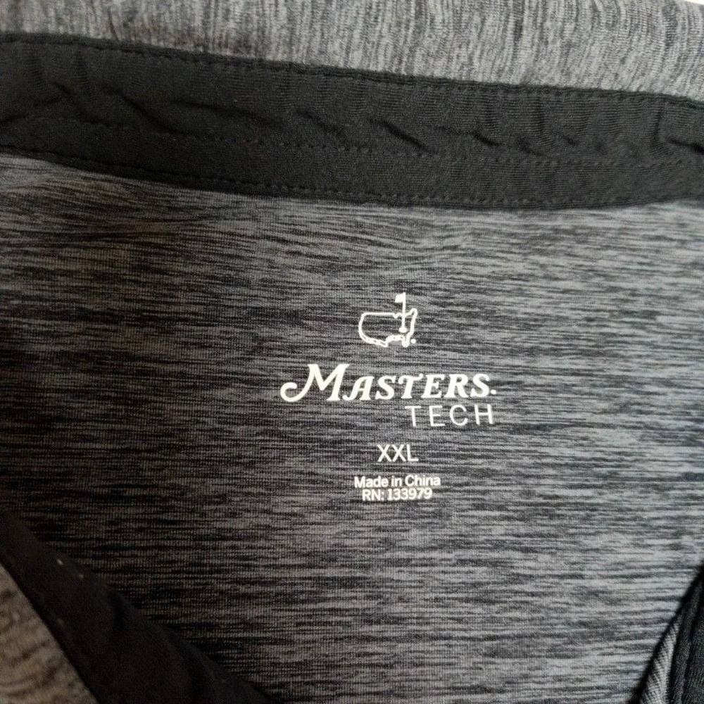 Masters Tech Polo Shirt Mens 2XL Black Colorblock Golf Performance Stretch Work